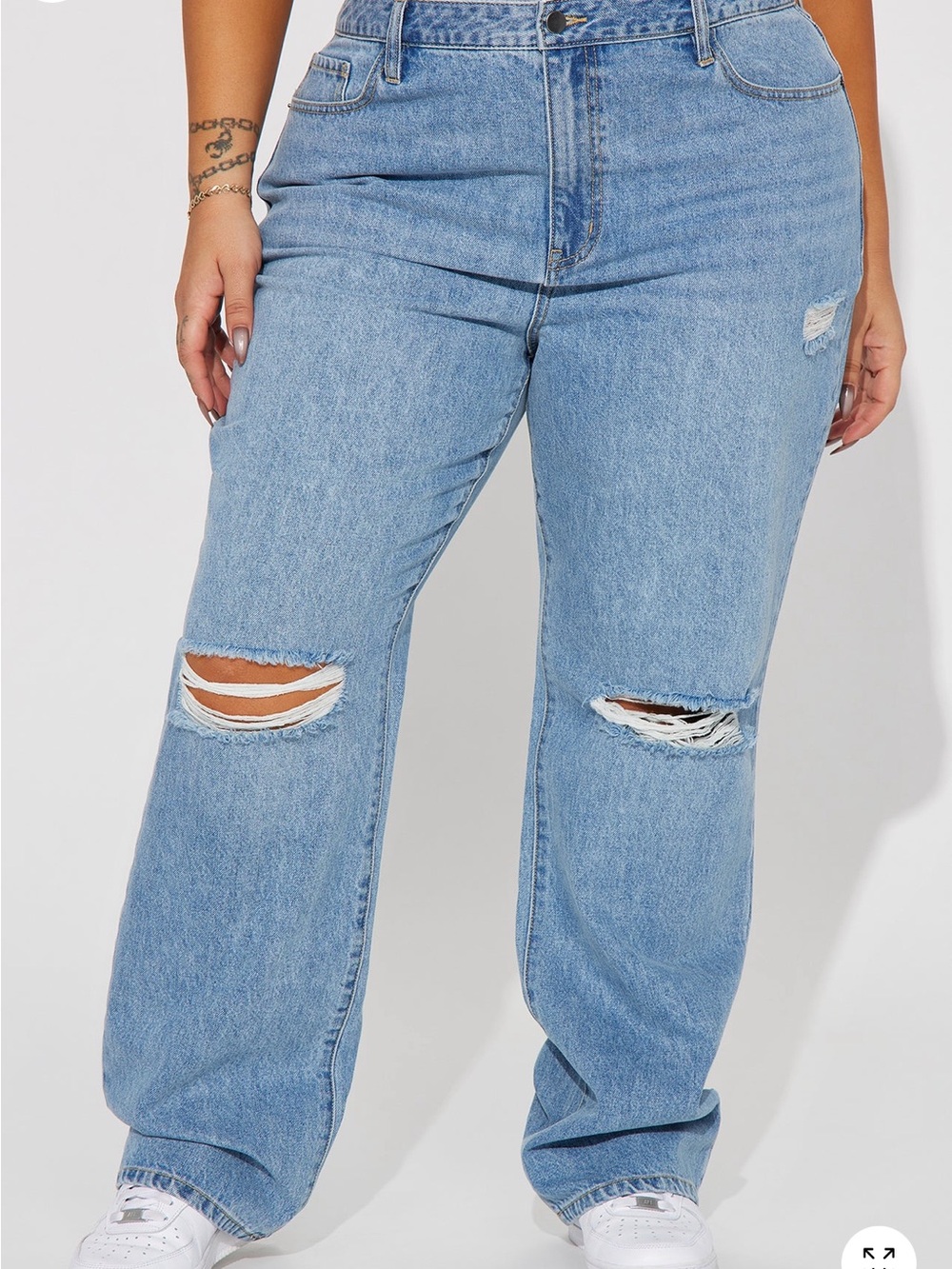 fashion novaLight Wash Distressed Women’s Jeans - Blue